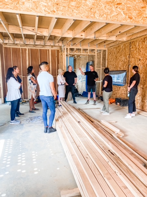 passive house under construction, site tour