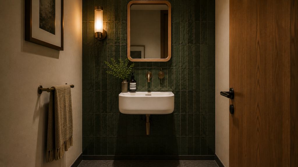 powder rooms without hand wash basins
